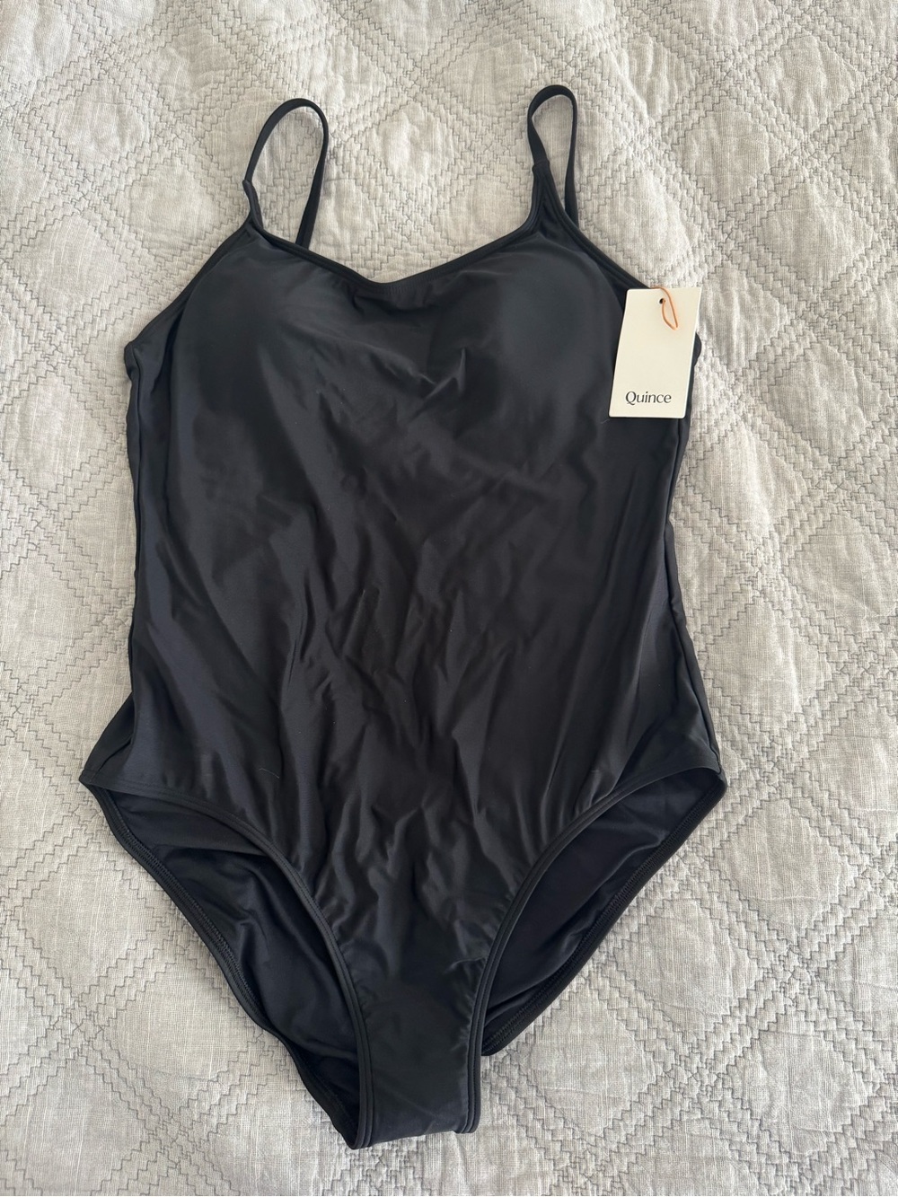 Quince Black Cami One-Piece Swimsuit